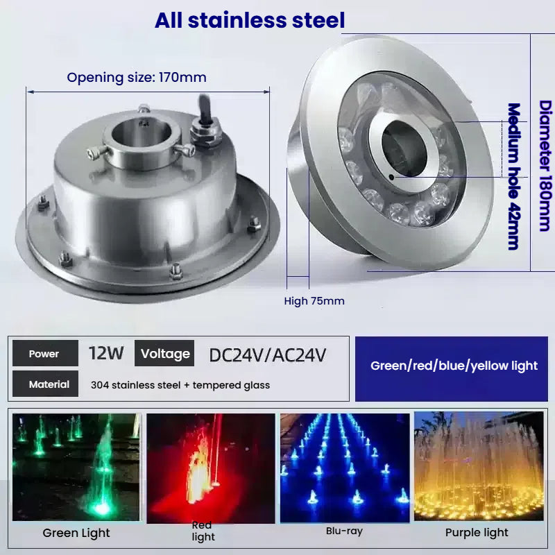 Custom LED Fountain Light for Landscape & Water Feature Projects