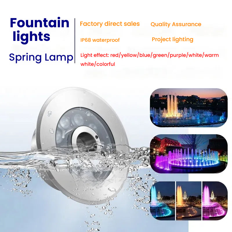 Custom LED Fountain Light for Landscape & Water Feature Projects