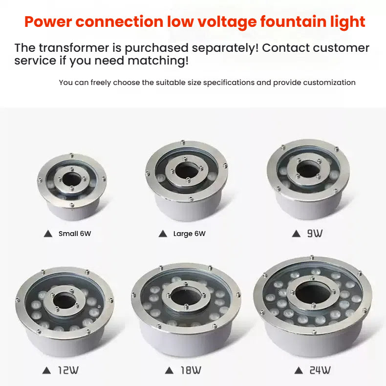 Custom LED Fountain Light for Landscape & Water Feature Projects