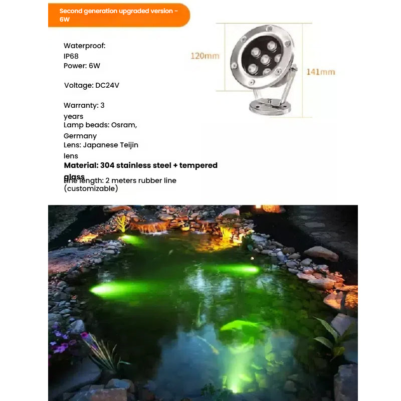 Heavy-Duty LED Underwater Light | IP68 for Landscape & Architectural Projects