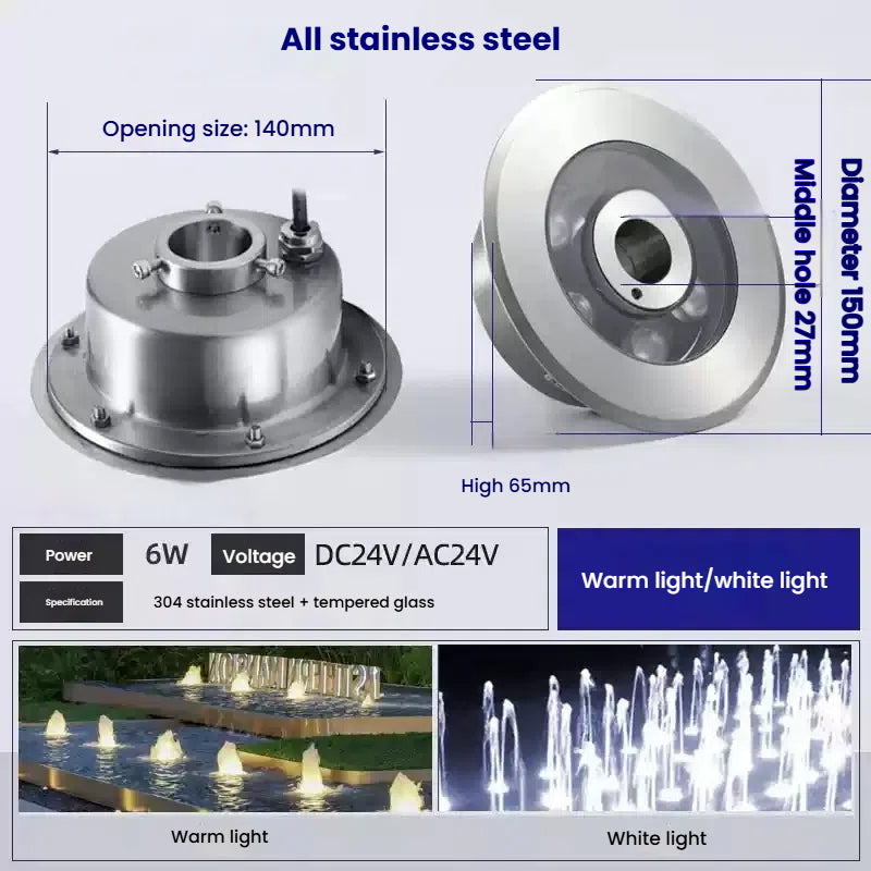 Custom LED Fountain Light for Landscape & Water Feature Projects