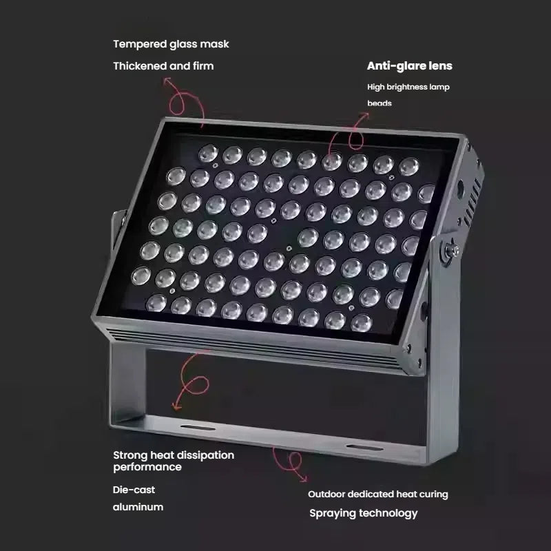 200W LED Flood Light Outdoor Waterproof High Brightness Energy-Saving Spotlight for Billboard Garden Lighting