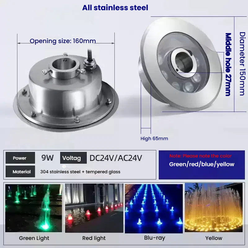 Custom LED Fountain Light for Landscape & Water Feature Projects